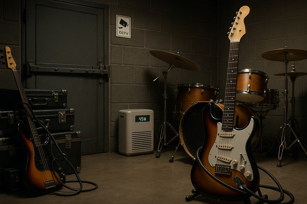 Instrumente im Proberaum schützen vor Einbruch, Nässe und Kälte