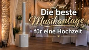 Musikanlage für eine Hochzeit zur Säulen-PA greifen