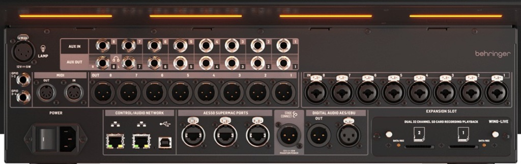 Digitaler Mischer Behringer Wing Anschlüsse