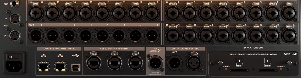 behringer Wing Compact Rückseite mit Anschlüsse