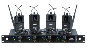 Das Fame MS E.ZIE Quartet liefert vier vollständige In-Ear-Funkstrecken inklusive Empfängern, Zubehör und Ohrhörern im Komplettpaket.