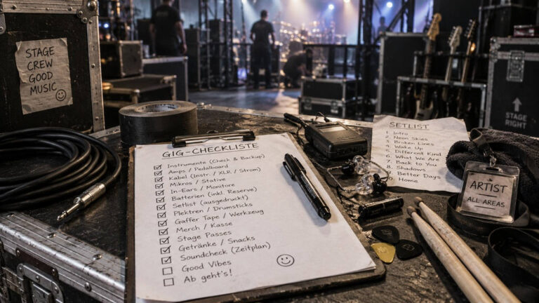 Gig-Checkliste für Bands: Vom Booking bis zum Load-out